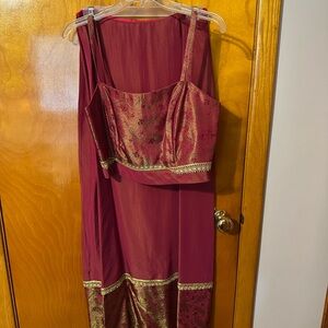 Elegant pink and Gold Dress